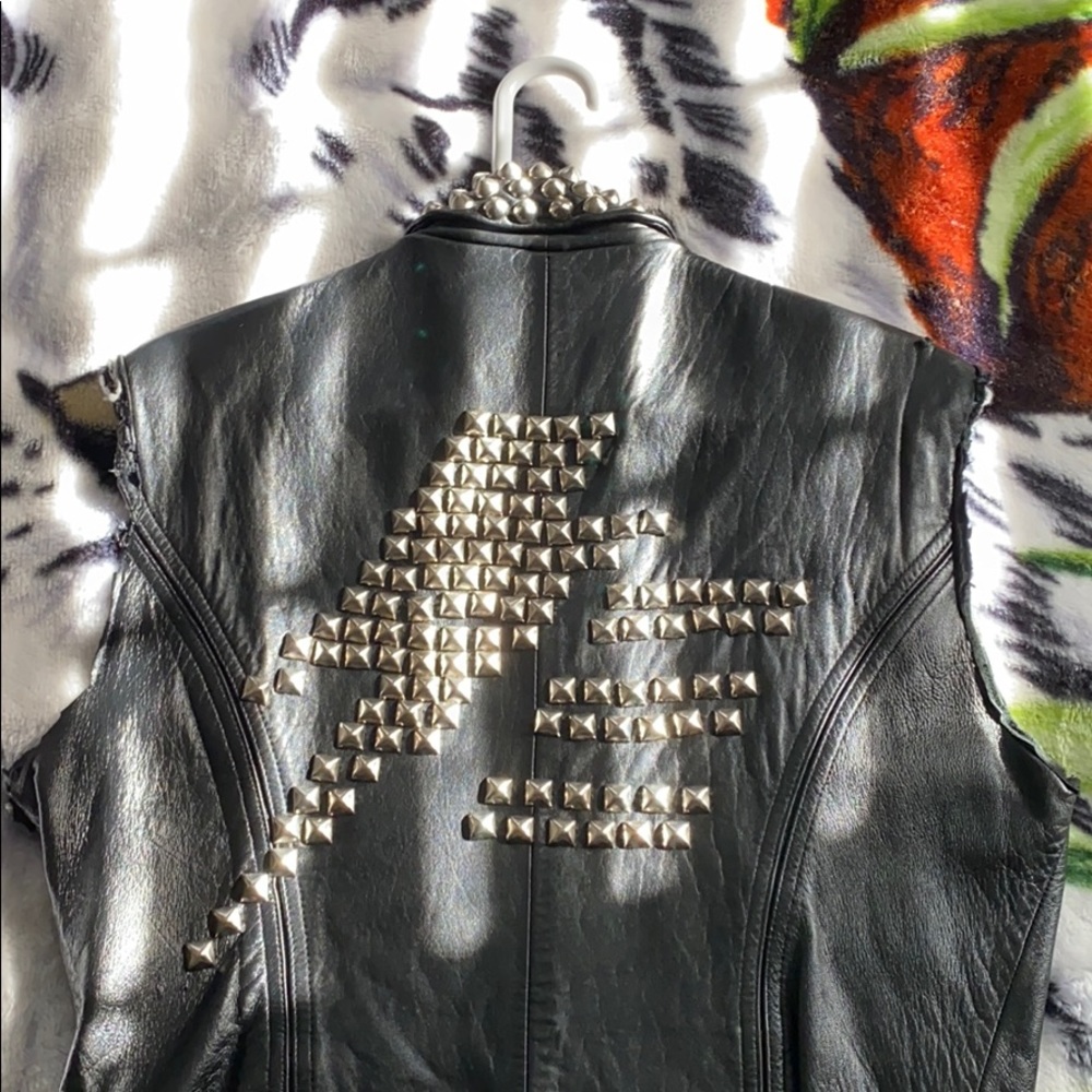 Lady Gaga Inspired Leather Studded Vest
